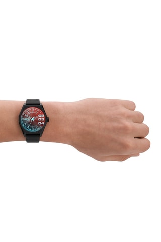 Reloj de cuarzo Scraper de piel - Negro - Diesel