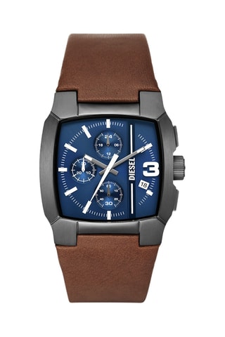 Reloj de cuarzo de piel Cliffhanger - Cronógrafo - Marrón y gris - Diesel