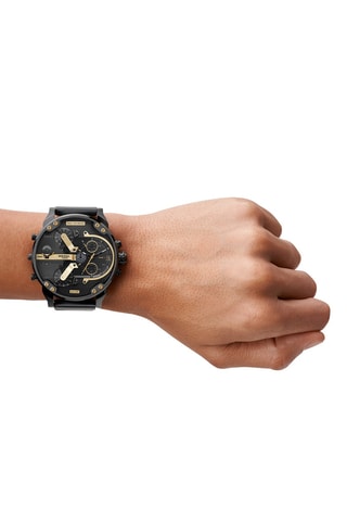 Reloj de cuarzo de silicona Mr. Daddy 2.0 - Cronógrafo - Negro - Diesel