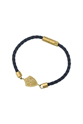 Pulsera Heritage Crest - Piel y chapado en ion de oro amarillo - Police