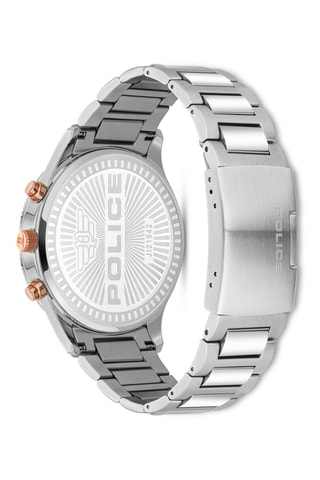 Reloj de cuarzo de acero Urban - Cronógrafo - Plateado y blanco - Police