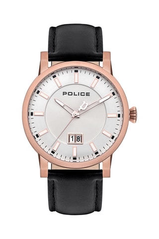 Reloj de cuarzo de piel y chapado en ion de oro rosa Urban - Police