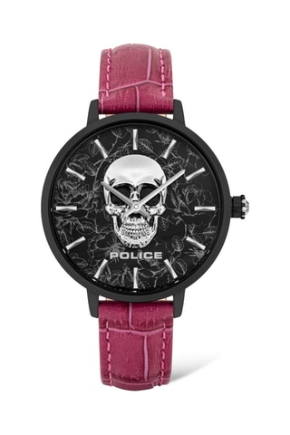 Reloj de cuarzo de piel y chapado en ion negro Miona - Police