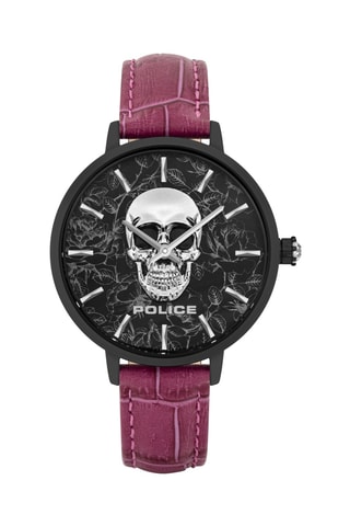 Reloj de cuarzo de piel y chapado en ion negro Miona - Police