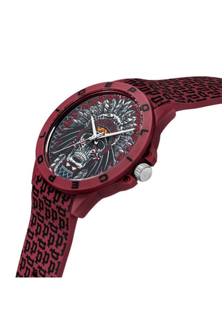Reloj de cuarzo de silicona - Burdeos y negro