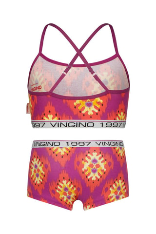 Brassière et shorty - Orange et violet