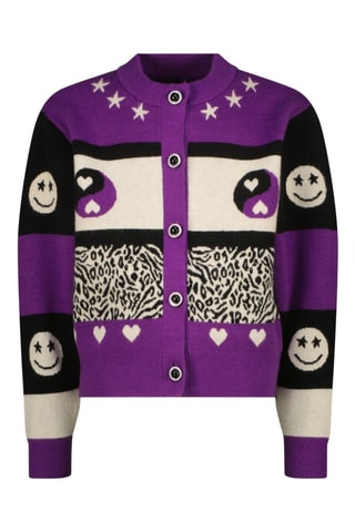 Gilet - Violet et écru