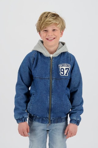 Veste à capuche en jean - Bleu