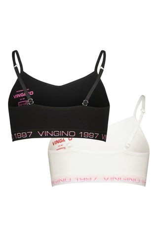 2 brassières en coton biologique - Noir et blanc