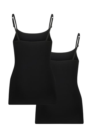 2 débardeurs de pyjama en coton biologique - Noir