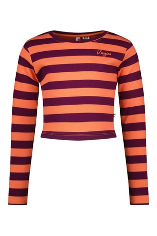 T-shirt cropped - Corail et bordeaux