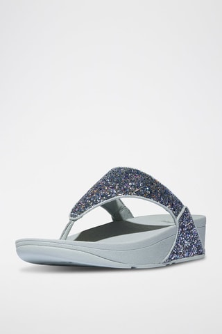 Slippers met Sleehak - Blauw