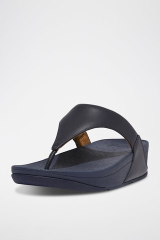 Leren Slippers met Sleehak Lulu Leather - Marineblauw