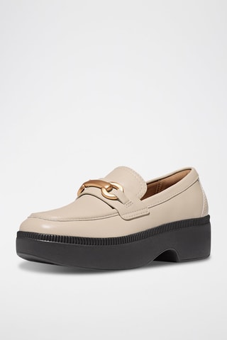 Leren Mocassins Microwobbleborad - Beige