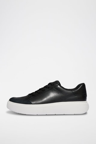 Leren Platform Sneakers - Zwart