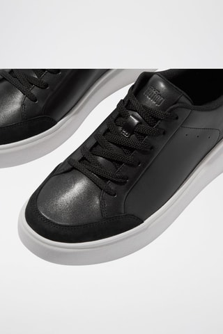 Leren Platform Sneakers - Zwart