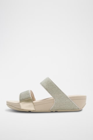 Leren Platform Sandalen Lulu Shimmerglitz - Beige