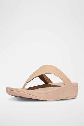 Leren Sandalen met Sleehak Lulu - Beige