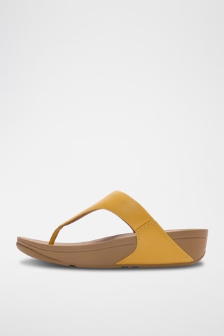 Leren Sandalen met Sleehak Lulu - Geel