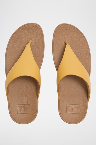 Leren Sandalen met Sleehak Lulu - Geel
