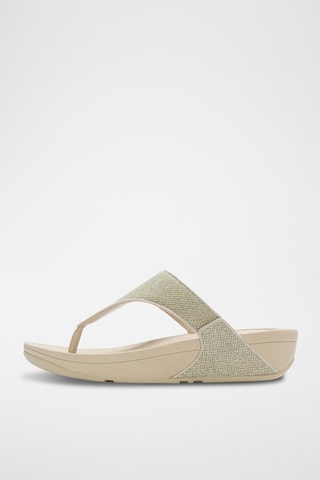 Leren Sandalen Met Sleehak Lulu Shimmerglitz - Zwart