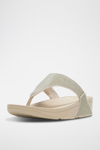 Leren Sandalen Met Sleehak Lulu Shimmerglitz - Zwart