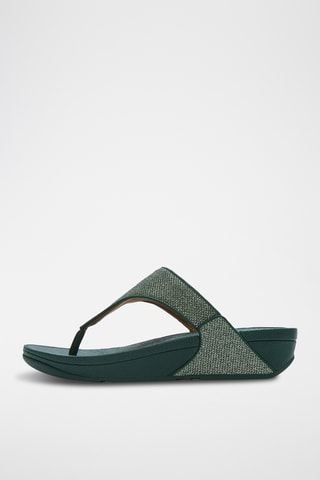 Leren Sandalen Met Sleehak Lulu Shimmerglitz - Groen