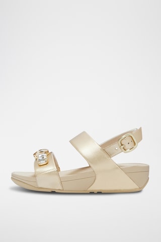 Leren Sandalen Met Sleehak Lulu Ultra-Jewel - Goudkleurig