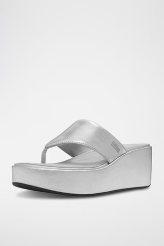 Sandalen met Sleehak Platfforms Wedge - Zilverkleurig