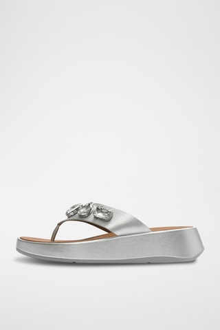 Leren Sandalen F-Mode - Zilverkleurig