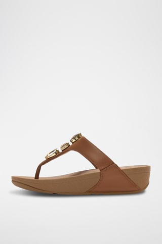 Leren Sandalen Met Sleehak Lulu Ultra-Jewel - Bruin