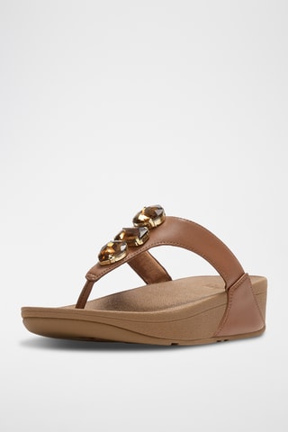 Leren Sandalen Met Sleehak Lulu Ultra-Jewel - Bruin
