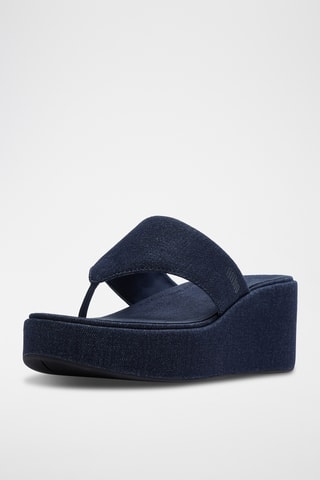 Sandalen met Sleehak Wedge - Marineblauw