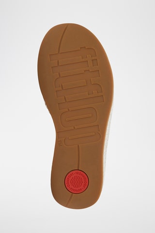 Leren Sandalen met Sleehak Graphic-Weave - Wit