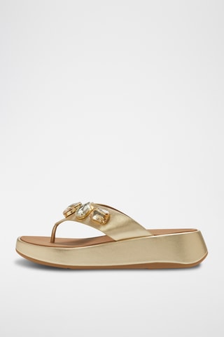 Leren Sandalen F-Mode - Goudkleurig