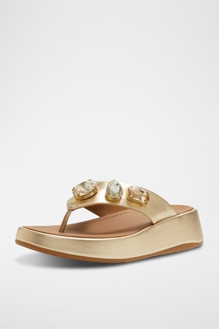 Leren Sandalen F-Mode - Goudkleurig