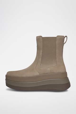 Leren Platform Chelsea Boots F-Mode - Taupe