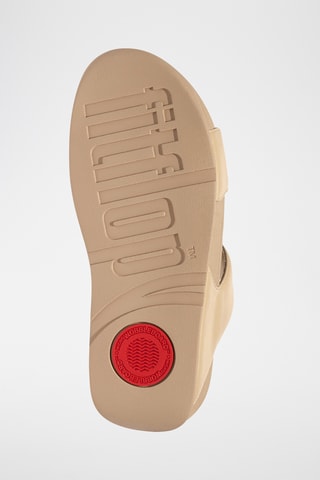 Leren Muiltjes met Sleehak Lulu Slide - Beige