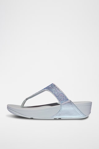 Leren Sandalen Met Sleehak Lulu Toepost - Zilverkleurig
