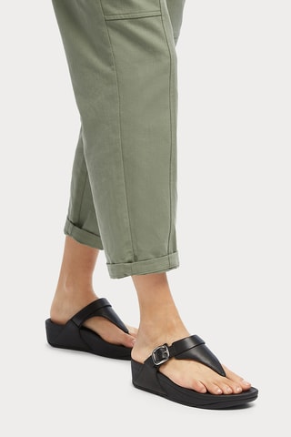 Leren Sandalen Met Sleehak Lulu Toepost - Zwart