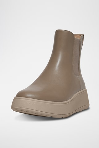 Leren Platform Enkellaarzen F-Mode - Beige