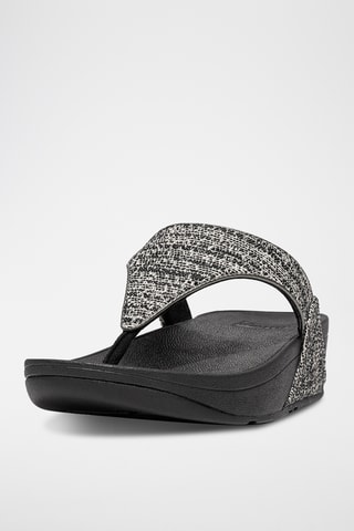Sandalen met Sleehak Lulu Shimmerweave - Zwart
