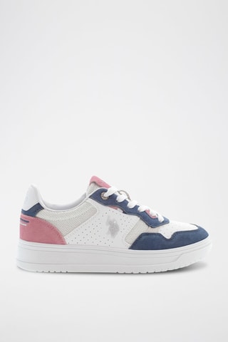 Baskets en nubuck Kosmo - Blanc et bleu