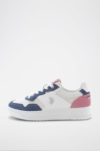 Baskets en nubuck Kosmo - Blanc et bleu