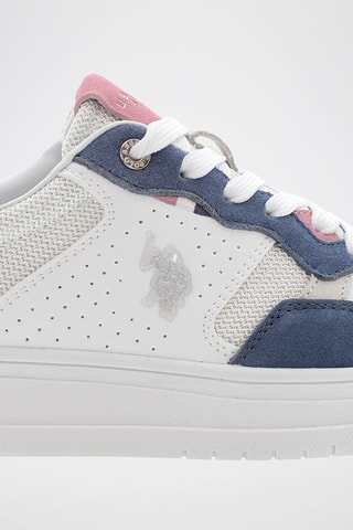 Baskets en nubuck Kosmo - Blanc et bleu