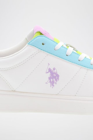 Baskets en nubuck Marlyn - Blanc et bleu