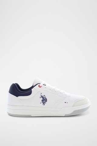 Baskets en cuir Steve - Blanc et bleu