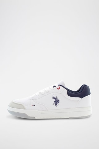 Baskets en cuir Steve - Blanc et bleu