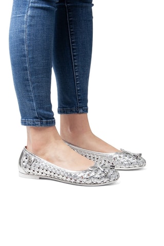 Ballerines en cuir Julia - Argenté