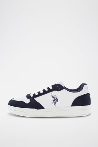 Baskets en cuir Steve - Blanc et bleu